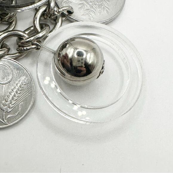 FIRENZE Falsi Gioielli Charm Bracelet Coin Money Transit Token Silver tone Italy - Picture 10 of 15